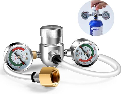 GreatWhip Pressure Regulator Valve for 580g 640g 2.2L Tank with Upgraded Adapter & Hose Line on Dispenser in Kuwait