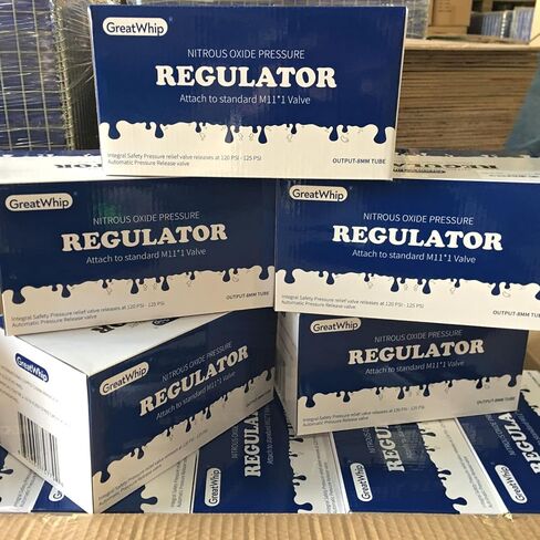 GreatWhip Pressure Regulator Valve for 580g 640g 2.2L Tank with Upgraded Adapter & Hose Line on Dispenser in Kuwait