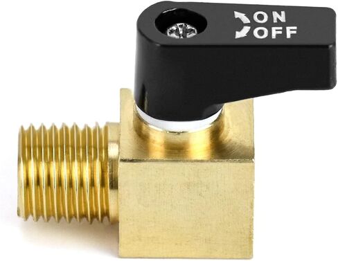 QWORK Air Compressor Valve, 2 Pack, Brass Mini Ball Valve, 1/4 in. NPT Male x NPT Female Shutoff Valve in Saudi Arabia
