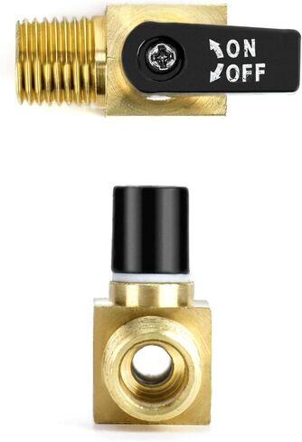 QWORK Air Compressor Valve, 2 Pack, Brass Mini Ball Valve, 1/4 in. NPT Male x NPT Female Shutoff Valve in Saudi Arabia