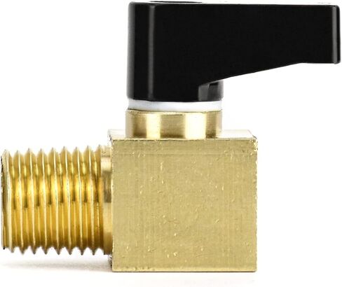 QWORK Air Compressor Valve, 2 Pack, Brass Mini Ball Valve, 1/4 in. NPT Male x NPT Female Shutoff Valve in Saudi Arabia