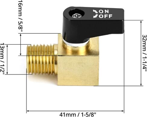 QWORK Air Compressor Valve, 2 Pack, Brass Mini Ball Valve, 1/4 in. NPT Male x NPT Female Shutoff Valve in Saudi Arabia