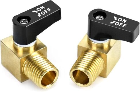 QWORK Air Compressor Valve, 2 Pack, Brass Mini Ball Valve, 1/4 in. NPT Male x NPT Female Shutoff Valve in Saudi Arabia