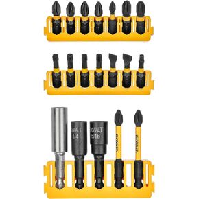 DEWALT BYTC Flex Torq Set #2 Phillips/#8 Slotted Set Shank Screwdriver Bit Set Screwdriver (19-Piece) (DWABYTFT-19)