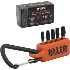 Railer Double Square 8 Point Star Bit Set - Premium S2 Steel 1 Inch Impact Driver 5-Piece 8 Spline Double Square Bit Set With A Tool Storage Bit Holder & Carabiner in Saudi Arabia