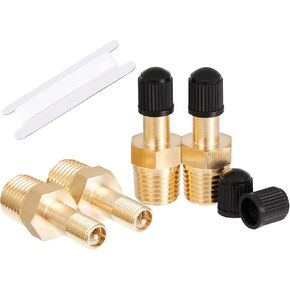 1/4" NPT Tank Valve Anti-Corrosion Brass Schrader Valve with 1/4" Male NPT Thread,Using with Air Compressor Tanks with Sealing Caps