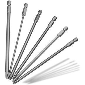 6Pcs 1/4 Inch Hex Shank Magnetic Long Phillips Cross Screw Head Screwdriver Bits, 5.9 Inch (150mm) Length in Saudi Arabia