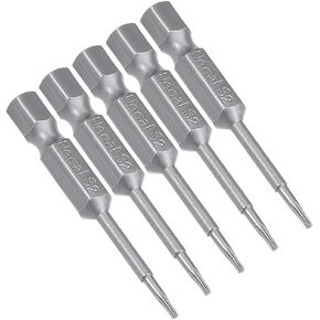 uxcell 5 Pcs T5 Magnetic Torx Screwdriver Bits, 1/4 Inch Hex Shank 2-inch Length S2 Screw Driver Kit Tools in Saudi Arabia