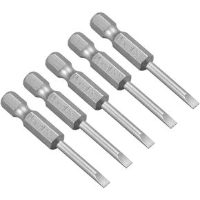 uxcell 5 Pcs 6mm Slotted Tip Magnetic Flat Head Screwdriver Bits, 1/4 Inch Hex Shank 2-inch Length S2 Power Tool in Saudi Arabia