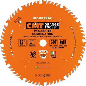 CMT 215.060.12 Industrial Combination Saw Blade, 12-Inch x 60 Teeth 4ATB+1TCG Grind with 1-Inch Bore, PTFE Coating in Saudi Arabia