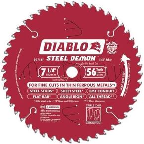 Diablo Steel Demon Circular Saw Blade - 7 1/4in., 56 Tooth, For Ferrous Metals, Model# D0756F in Saudi Arabia