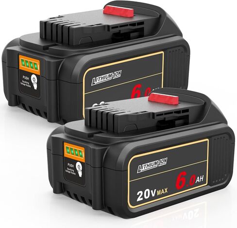 ZLWAWAOL 2 Pack DCB206 20V MAX 6.0Ah Replacement Battery Compatible with Dewalt 20V Battery DCB200 DCB203 DCB204 DCB206 20V DCD/DCF/DCG/DCS Series Cordless Power Tool in Saudi Arabia