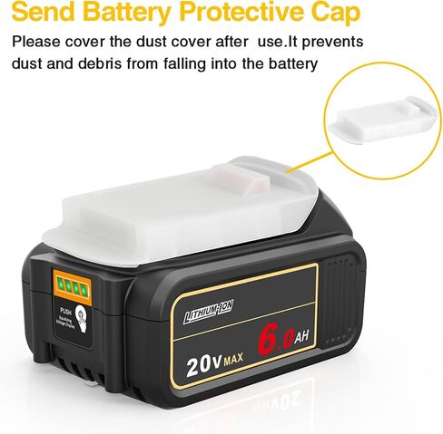 ZLWAWAOL 2 Pack DCB206 20V MAX 6.0Ah Replacement Battery Compatible with Dewalt 20V Battery DCB200 DCB203 DCB204 DCB206 20V DCD/DCF/DCG/DCS Series Cordless Power Tool in Saudi Arabia