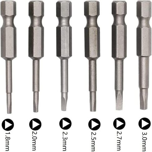 Fixinus 6 Piece Triangular Screwdriver Bit Set, 1/4 inch Hex Magnetic S2 Steel Triangular Screwdriver Bits, 1.8mm, 2.0mm, 2.3mm, 2.5mm, 2.7mm, 3.0mm Triangle Drill Bit, 50mm Length in Saudi Arabia