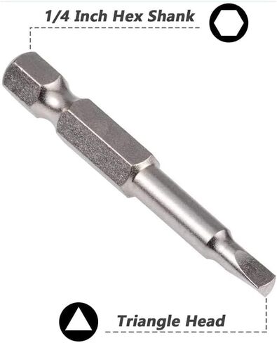 Fixinus 6 Piece Triangular Screwdriver Bit Set, 1/4 inch Hex Magnetic S2 Steel Triangular Screwdriver Bits, 1.8mm, 2.0mm, 2.3mm, 2.5mm, 2.7mm, 3.0mm Triangle Drill Bit, 50mm Length in Saudi Arabia