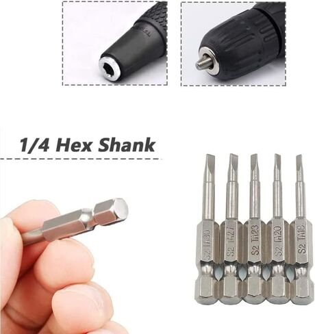 Fixinus 6 Piece Triangular Screwdriver Bit Set, 1/4 inch Hex Magnetic S2 Steel Triangular Screwdriver Bits, 1.8mm, 2.0mm, 2.3mm, 2.5mm, 2.7mm, 3.0mm Triangle Drill Bit, 50mm Length in Saudi Arabia
