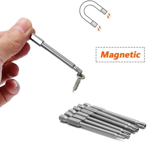 Mesee 12 Pieces Magnetic Torx Screwdriver Bit Set 1/4 Inch Hex Shank Torx Bits T5-T40 Star 6 Point Head Security Tamper Proof Screw Driver Drill Bit Electric Screwdrivers Repairing Tool, 50mm Length in Saudi Arabia