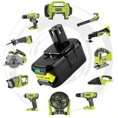 DTK 6.2Ah Battery Replacement for Ryobi 18V ONE+ Plus P102 P103 P104 P105 P107 P108 P109 P122 Cordless Power Tools in Saudi Arabia