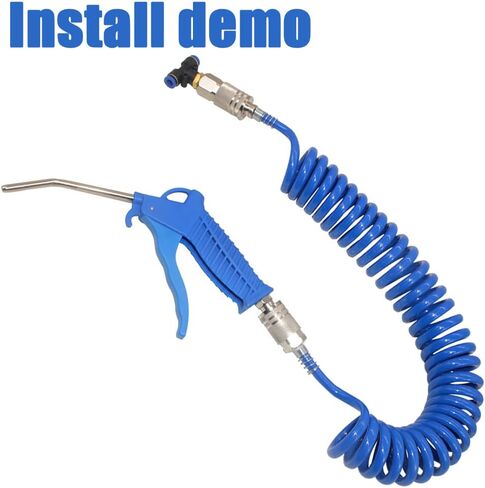 Air Blow Gun kit with 16ft Long 8mm OD Coil PU Air Hose Air Duster Blow Gun Kit with PTC Adaptor (Black) in Kuwait