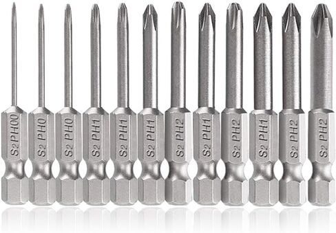 Saiper 8pcs Magnetic Phillips Screwdriver Set Bits 75mm/ 3-Inch Length | 1/4 Inch Hex Shank Cross Head Screw Driver Bit S2 Steel PH0/PH1/PH2 in Saudi Arabia