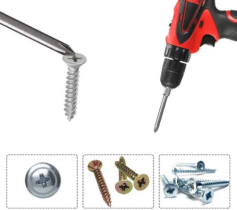 Saiper 8pcs Magnetic Phillips Screwdriver Set Bits 75mm/ 3-Inch Length | 1/4 Inch Hex Shank Cross Head Screw Driver Bit S2 Steel PH0/PH1/PH2 in Saudi Arabia