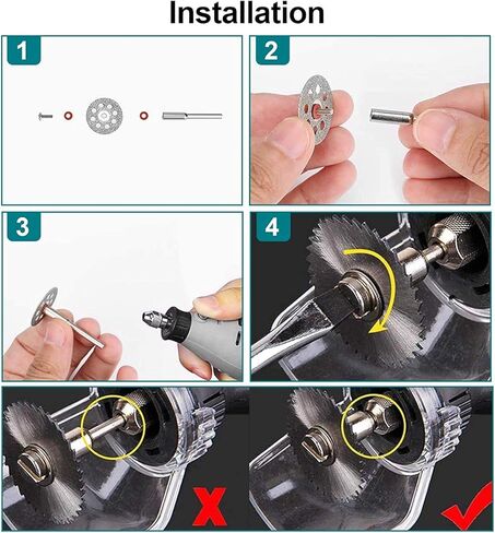 60Pcs Cutting Wheel Set for Rotary Tool, Resin Cut Off Wheels, Mini HSS Saw Blades, Resin Cut Off Disc, 545 Diamond Cutting Wheel, Cutter Kit with Mandrels for Wood Glass Plastic Stone Metal in Kuwait