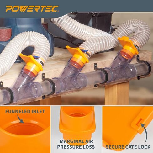 POWERTEC 70294 2-1/2" Integrated Blast Gate Clog Resistant, Anti Gap Tapered ABS Plastic Fitting for Dust Collection Systems – 1 PK in Saudi Arabia