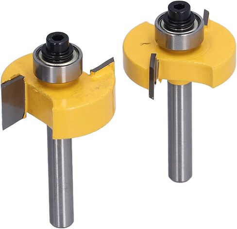 Rabbet Router Bit 1/4 Inch Shank with 6 Bearings Set for Multiple Depths (1/8", 1/4", 5/16", 3/8", 7/16", 1/2" Interchangeable and Adjustable Bearings) in Saudi Arabia