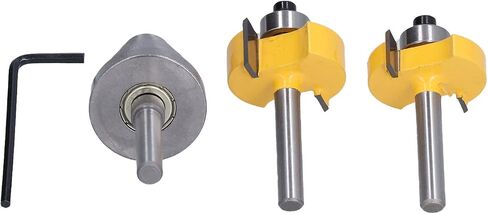 Rabbet Router Bit 1/4 Inch Shank with 6 Bearings Set for Multiple Depths (1/8", 1/4", 5/16", 3/8", 7/16", 1/2" Interchangeable and Adjustable Bearings) in Saudi Arabia