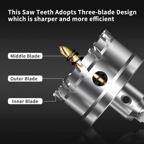 طقم منشار ثقب TCT 12 قطعة للمعادن الصلبة، 5/8 بوصة - 2-1/8 بوصة قاطع ثقب مائل من كربيد التنجستن مع مثقاب تجريبي للفولاذ المقاوم للصدأ والحديد والألومنيوم والسبائك والبلاستيك in Kuwait