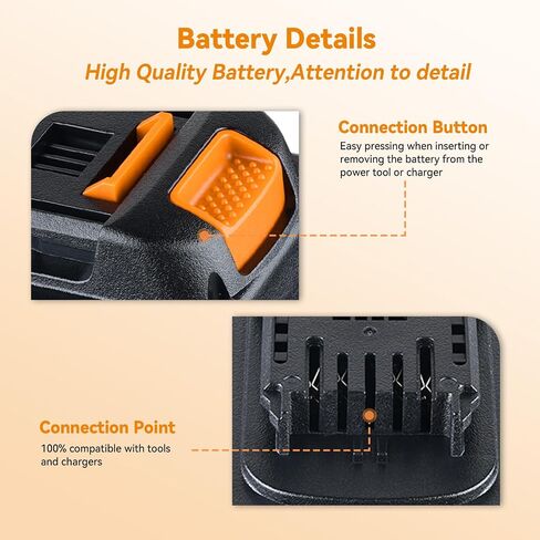VANON 4.0Ah 20V Battery Replacement for Worx 20V Battery Compatible with Worx 20 Volt Lithium WA3520 WA3525 WG151s WG155s WG251s WG255s WG540s WG545s Cordless Power Tools 2Pack in Saudi Arabia