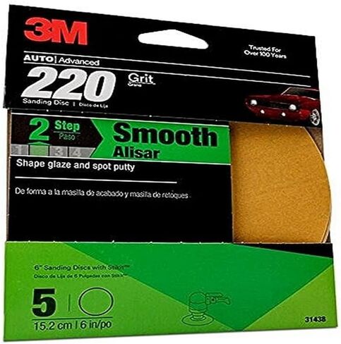 قرص صنفرة 3M مع ملحق ستيكيت 31438، 15.24 سم، 220 حصة، 5 أقراص في كل عبوة in Saudi Arabia