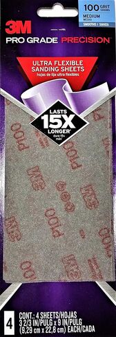Pro Grade Precision 3-2/3 in. x 9 in. 100 Grit Medium Ultra Flexible Sanding Sheets (4-Pack) in Saudi Arabia
