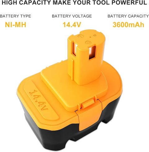 [Upgraded] 3600mAh Replacement Battery Compatible with Ryobi 14.4V Battery 1314702 130224010 130224011 130281002 1400144 1400655 HP1441 HP1441M HP1441MK2 HP1442M Battery Cordless Power Tools in Saudi Arabia