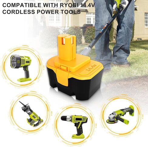[Upgraded] 3600mAh Replacement Battery Compatible with Ryobi 14.4V Battery 1314702 130224010 130224011 130281002 1400144 1400655 HP1441 HP1441M HP1441MK2 HP1442M Battery Cordless Power Tools in Saudi Arabia