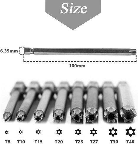 Mesee 8Pcs Long Cross Head Screwdriver Bits with 1/4 Inch Hex Shank, Magnetic Phillips Screwdriver Bit Set Screw Drill Bit Accessory Tool, 75mm Length in Saudi Arabia