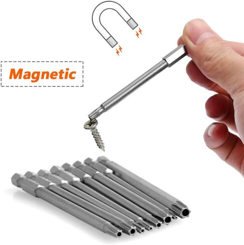 Mesee 8Pcs Long Cross Head Screwdriver Bits with 1/4 Inch Hex Shank, Magnetic Phillips Screwdriver Bit Set Screw Drill Bit Accessory Tool, 75mm Length in Saudi Arabia