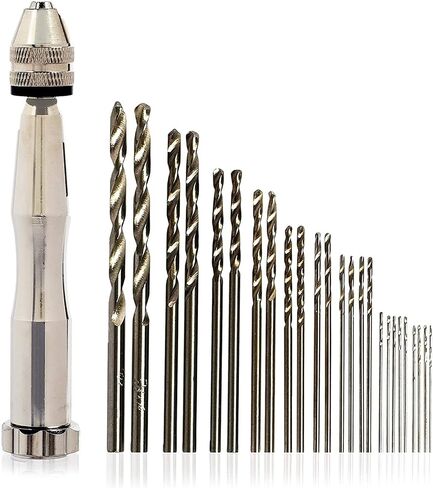 Mini Steel Hand Drill and Bits Set for DIY Jewelry, Crafts (26 Pieces) in Saudi Arabia