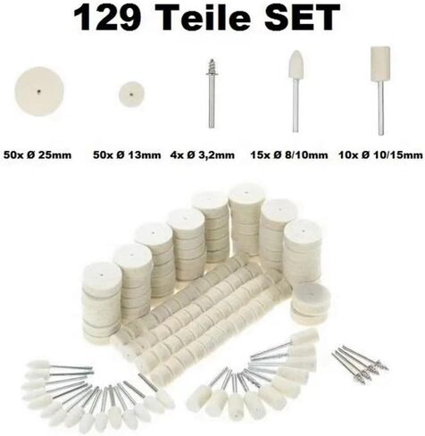 11 Pcs Buffing Wheel Set for Drill, Polishing Tool Kit, 1/4" Hex Shaft Cotton Grinding Head for Rotary Tools in Saudi Arabia