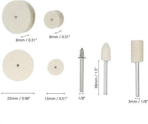 11 Pcs Buffing Wheel Set for Drill, Polishing Tool Kit, 1/4" Hex Shaft Cotton Grinding Head for Rotary Tools in Saudi Arabia