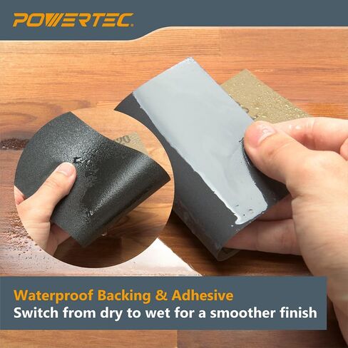 POWERTEC 471001 ورق صنفرة رطب وجاف، حبيبات متنوعة، 9 بوصة × 3.6 بوصة، 36 قطعة، 4 قطع من كل منها 400/600/800/1000/1200/1500/2000/2500/3000 in Saudi Arabia