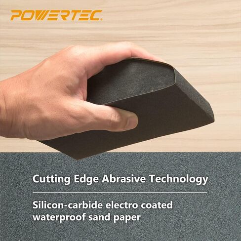POWERTEC 471001 ورق صنفرة رطب وجاف، حبيبات متنوعة، 9 بوصة × 3.6 بوصة، 36 قطعة، 4 قطع من كل منها 400/600/800/1000/1200/1500/2000/2500/3000 in Saudi Arabia