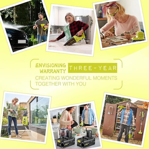 استبدال بطاريات VANON 6.0Ah لبطارية Ryobi 18V ليثيوم أيون عالية السعة متوافقة مع بطارية Ryobi P108 P107 P103 P102 P104 P105 P109 P122 أدوات الحفر الكهربائية 2 حزمة in Kuwait