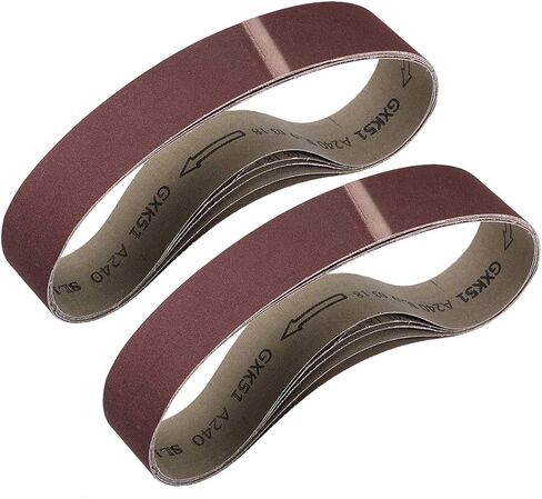 uxcell 2" x 27" 40 Grit Sanding Belt Aluminum Oxide Sandpaper Belts for Portable Strip Sander Wood Finishing Metal Drywall Polishing Sharpening 10pcs in Saudi Arabia