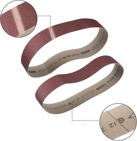 uxcell 2" x 27" 40 Grit Sanding Belt Aluminum Oxide Sandpaper Belts for Portable Strip Sander Wood Finishing Metal Drywall Polishing Sharpening 10pcs in Saudi Arabia
