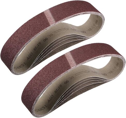 uxcell 2" x 27" 40 Grit Sanding Belt Aluminum Oxide Sandpaper Belts for Portable Strip Sander Wood Finishing Metal Drywall Polishing Sharpening 10pcs in Saudi Arabia