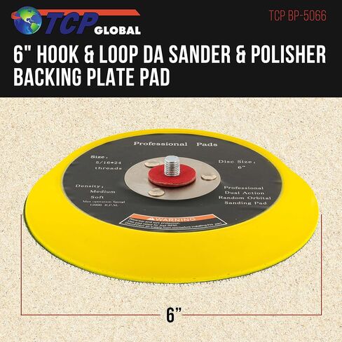 TCP Global 6" DA Polisher & Sander Pad - Hook & Loop Face - Random Orbital Backing Plate in Saudi Arabia
