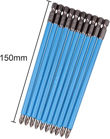 Wolfride 10PCS Long Phillips Driver Bits PH2 Driver Bits Long Phillips Drill Bit Set - 5.9 Inch in Kuwait