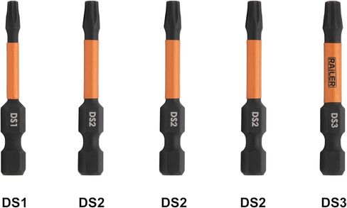 Railer Double Square 8 Point Star Bit Set - Premium S2 Steel 2 Inch Impact Driver 5-Piece 8 Spline Double Square Bit Set With A Tool Storage Bit Holder & Carabiner in Saudi Arabia