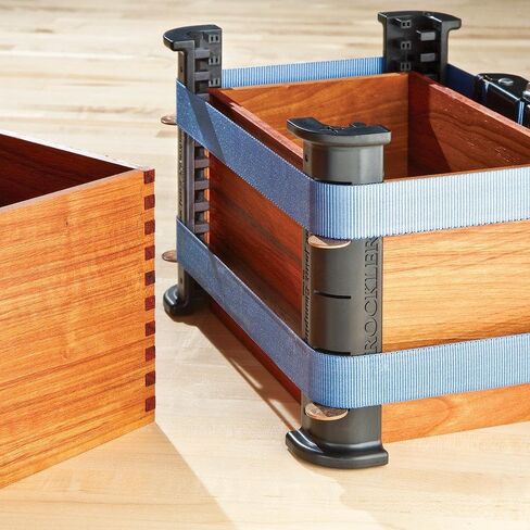 6-1/2" Rockler Box Joint Cauls (4-Piece, Blue) – Perfect Alignment Plastic Cauls Woodworking Tools for Small to Large Sized Boxes – Box Joint Clamps for Woodworking – One-Handed Ratchet Band Clamp in Saudi Arabia